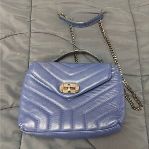 Blue Quilted Chain Strap Women's Bag